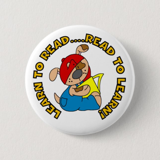 Learn to Read, Read to Learn Pinback Button (Front)