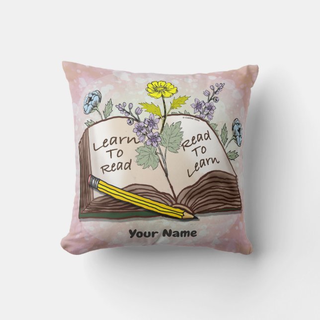 Learn To Read Throw Pillow (Front)
