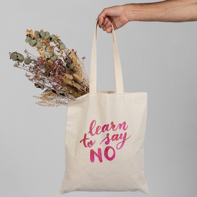 Learn to say no - pink tote bag (Creator Uploaded)