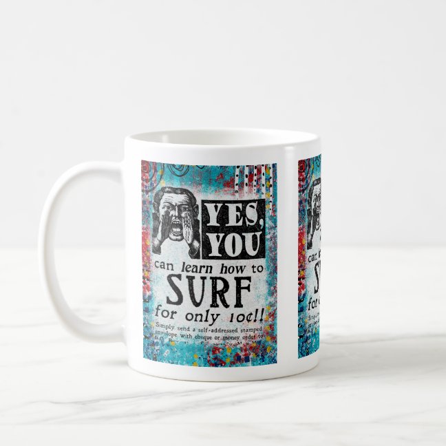 Learn To Surf Coffee Mug - Learn How Vintage Ad