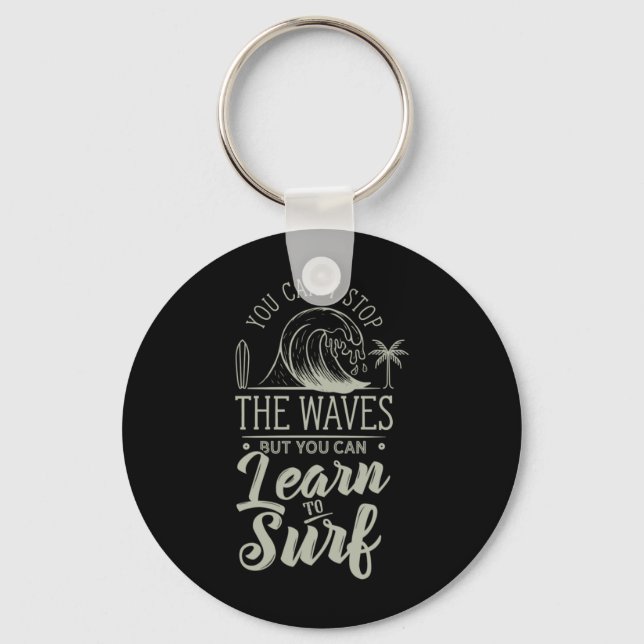 Learn To Surf Keychain (Front)