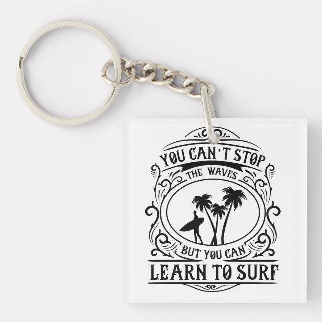Learn to Surf Keychain (Front)
