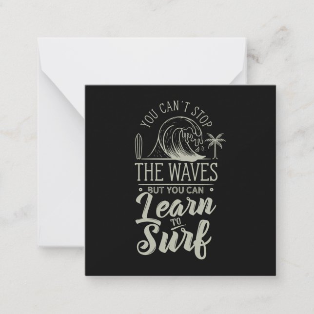 Learn To Surf Note Card (Front)