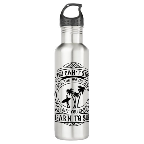 Learn to Surf Stainless Steel Water Bottle