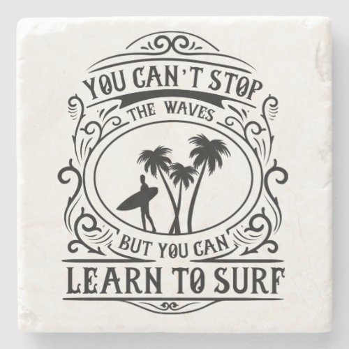 Learn to Surf Stone Coaster