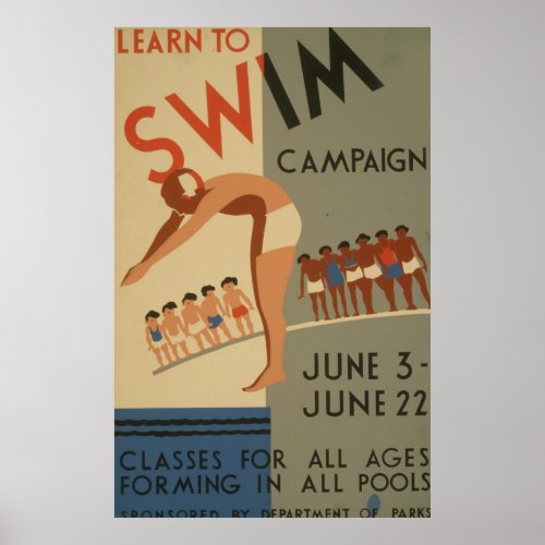 Learn to Swim Campaign Poster