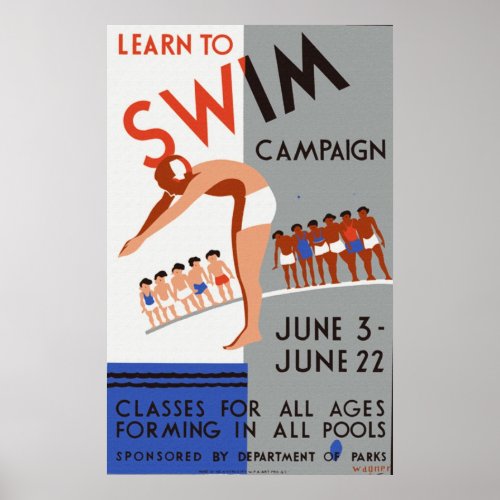 Learn to  Swim Campaign Poster