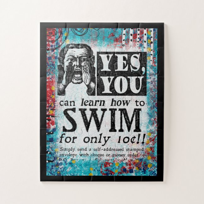 Learn To Swim Jigsaw Puzzle - Learn How Vintage Ad