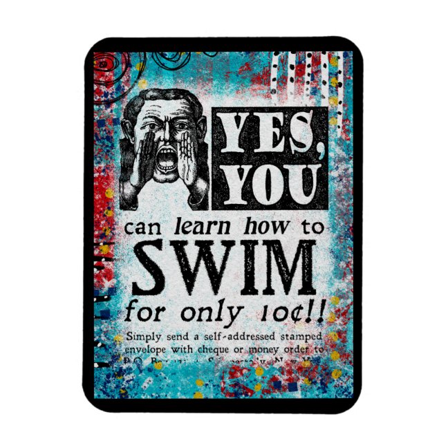 Learn To Swim Magnet - Learn How Vintage Ad