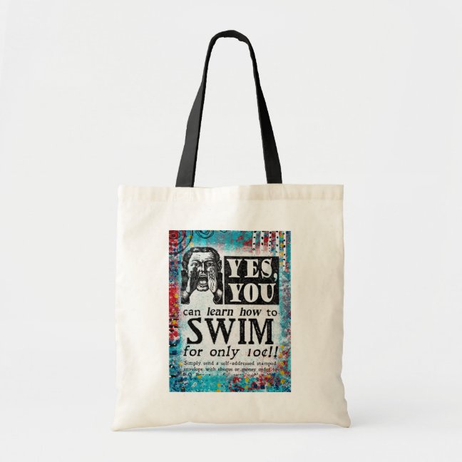 Learn To Swim Tote Bag - Learn How Vintage Ad