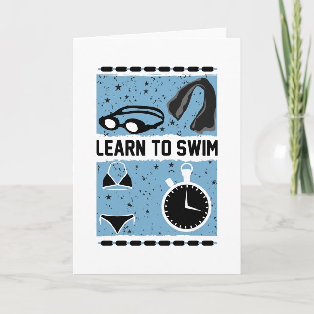 Learn to Swim with This Lovely design Card (Front)
