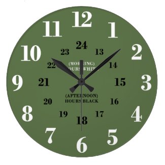 Learn to Tell Military Time Olive Army Wall Clock