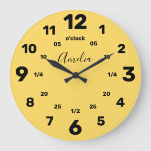 Learn To Tell The Time   Personalized   Name Large Clock