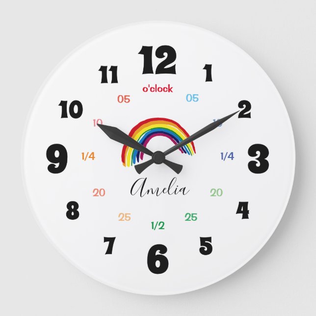 Learn To Tell The Time | Personalized | Name Large Large Clock (Front)