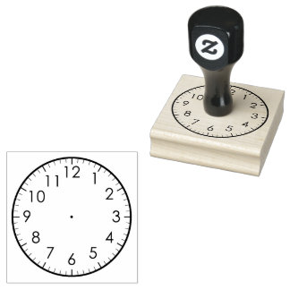 Learn To Tell Time Analog Watch Clock Kids   Rubber Stamp