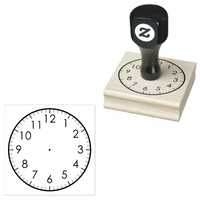 Learn To Tell Time Analog Watch Clock Kids   Rubber Stamp (Stamped)