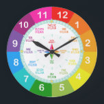 Learn To Tell Time Large Clock<br><div class="desc">Help your kids learn to tell time with this colorful and engaging printable educational clock. This colorful learning tool is perfect for homeschool and/or as a busy binder activity. The clock face is clearly labeled with the hours and minuets separated in easy to see color blocks.</div>