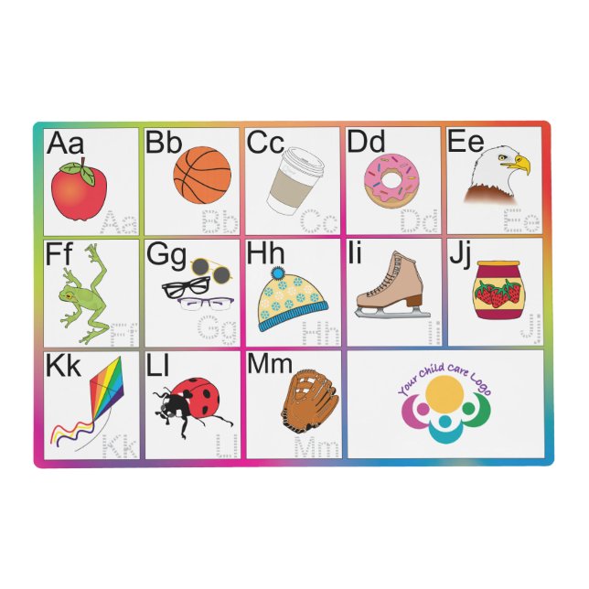 Learn to Write the Alphabet Write on Wipe Off Logo Placemat (Front)