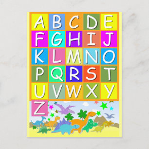 Learn your ABC With Dinosaurs Alphabet Postcard