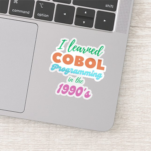 Learned Cobol Programming Language in the 90s Sticker (Detail)