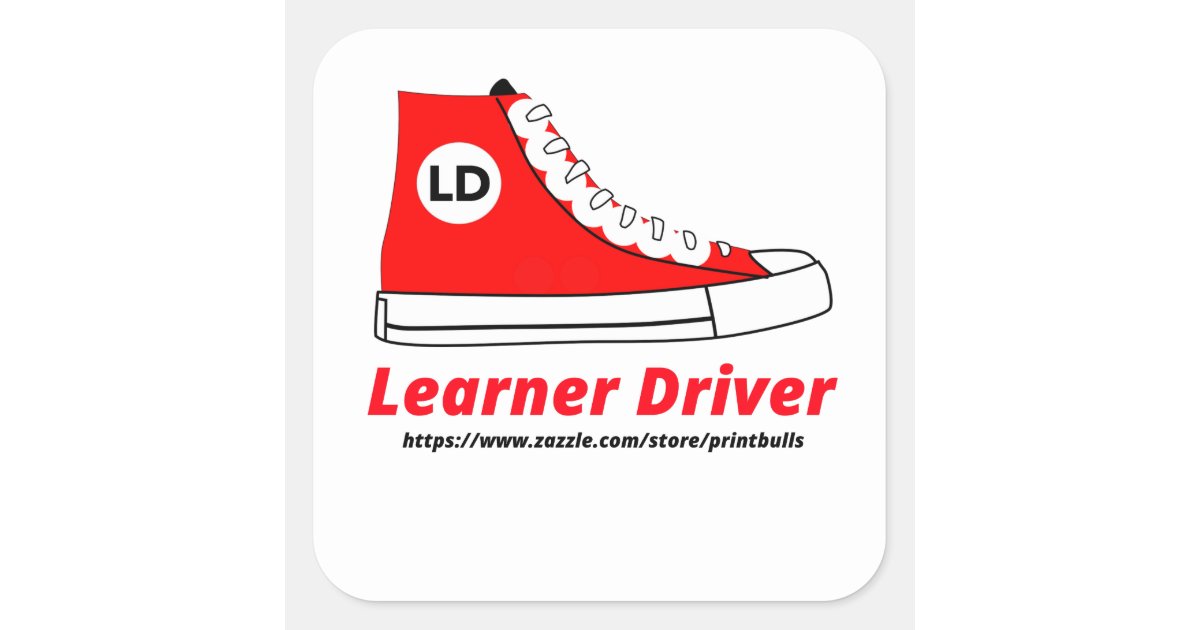 learner-driver-square-sticker-zazzle