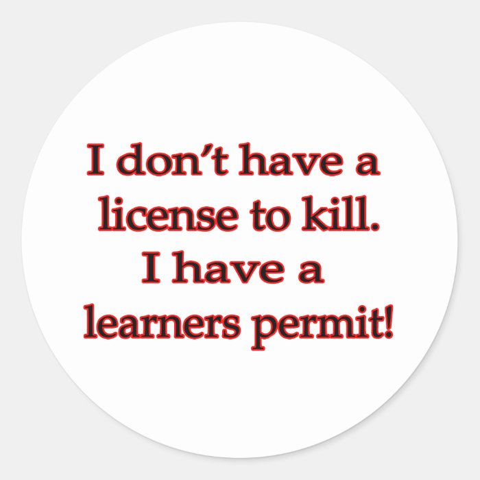 Learner's Permit Round Sticker