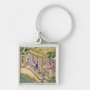 Learning about Silkworms Keychain