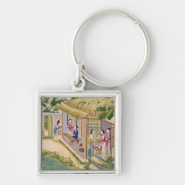 Learning about Silkworms Keychain (Front)