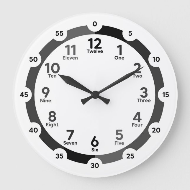 Learning Clock -  Midnight Black (Front)