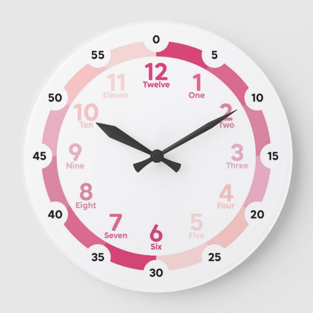 Learning Clock - Pink Hues (Front)