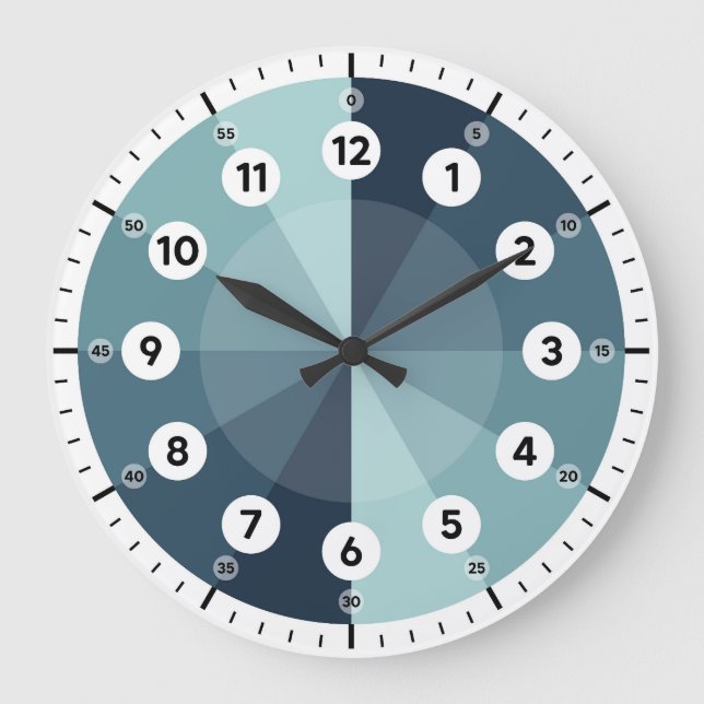 Learning Clock - Telling Time - Blue Hues (Front)