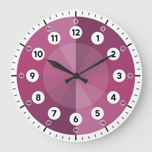 Learning Clock - Telling Time - Magenta Hues (Front)