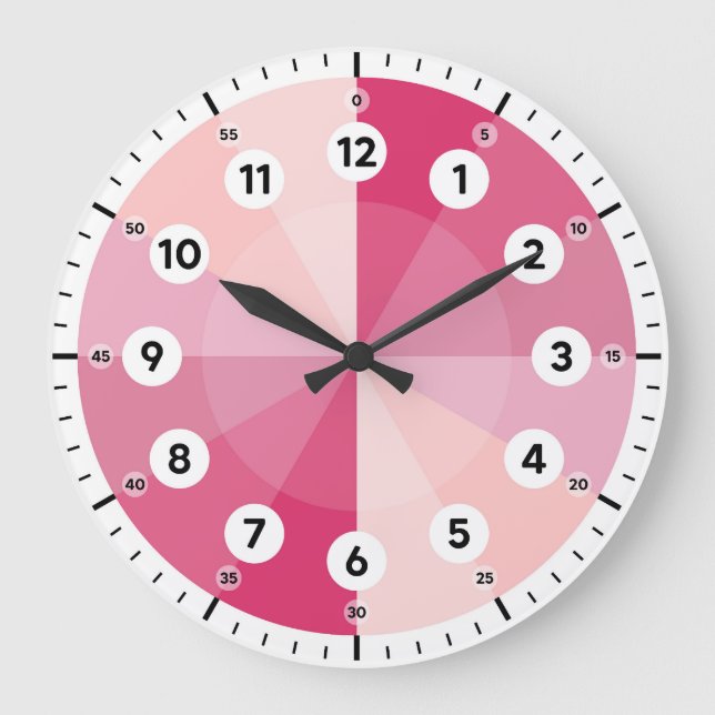 Learning Clock - Telling Time  - Pink Hues (Front)