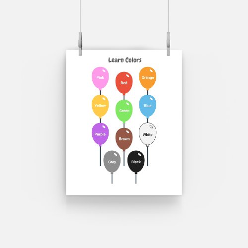 Learning Colors with balloons Poster