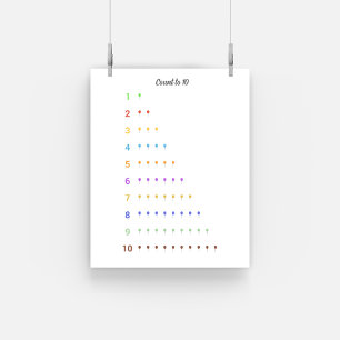 Learning Count to 10 with balloons Poster