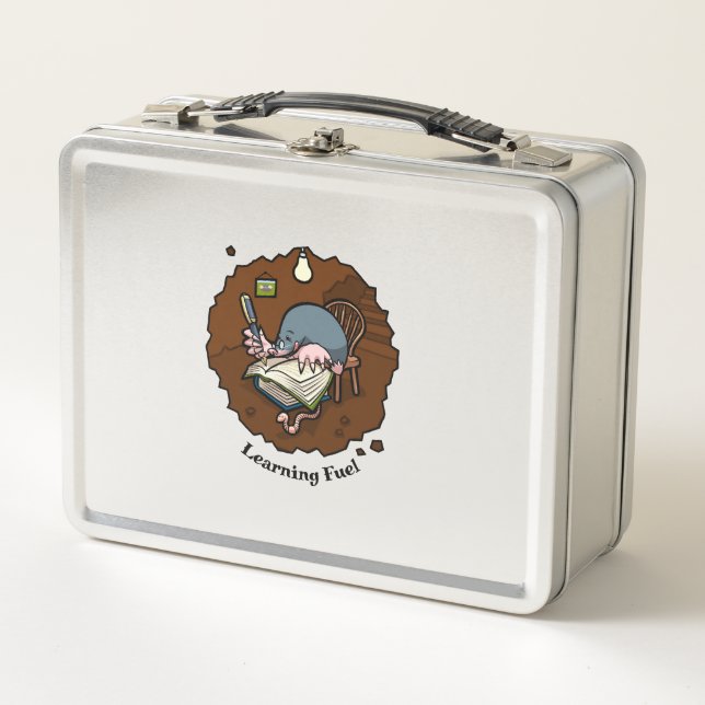Learning Fuel Cute Mole Writing Book In Burrow Metal Lunch Box (Front)