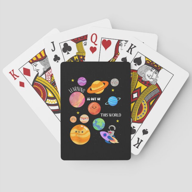 Learning Is Out Of This World Outer Space Science  Poker Cards (Back)