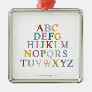 learning, letters, alphabet metal ornament