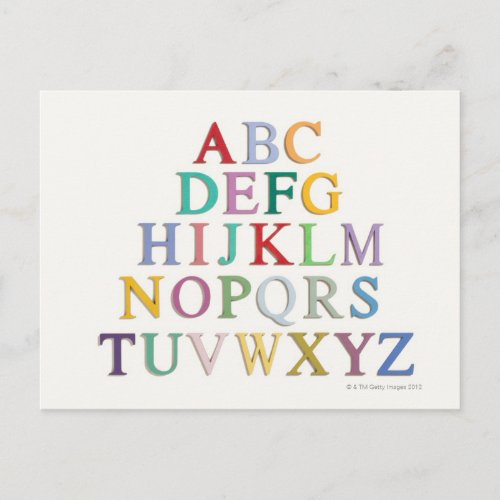learning letters alphabet postcard
