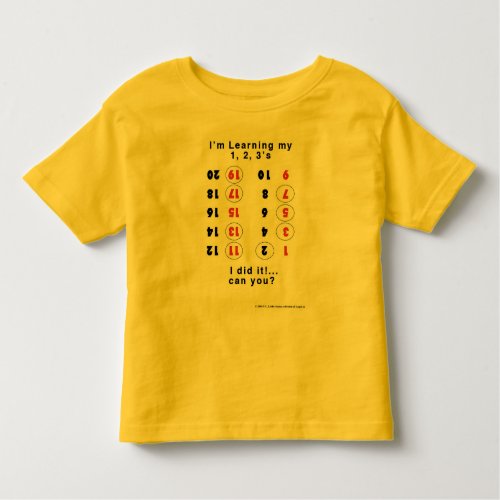 Learning My Numbers YU Little Genius Toddler T_shirt