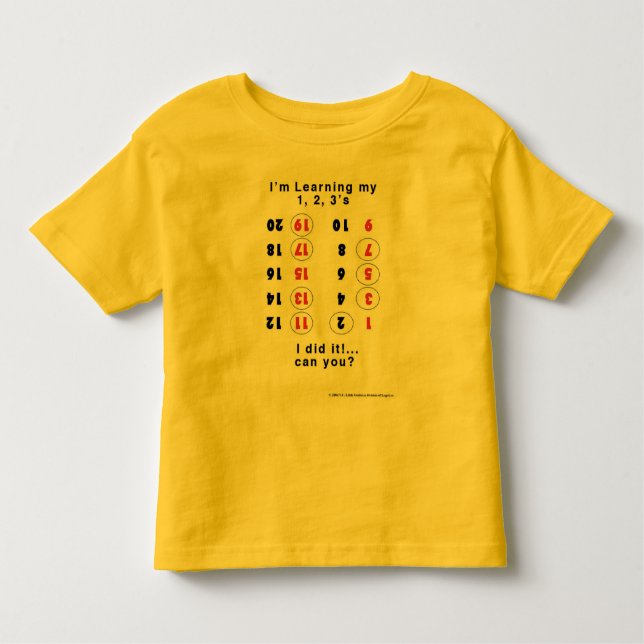 Learning My Numbers (Y.U. Little Genius) Toddler T-shirt (Front)