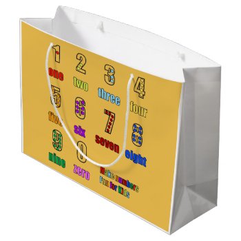 Learning Numbers Funtime Large Gift Bag by Fanattic at Zazzle