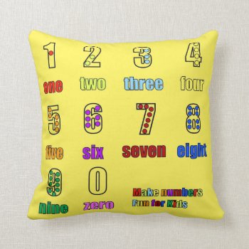 Learning Numbers Funtime Throw Pillow by Fanattic at Zazzle