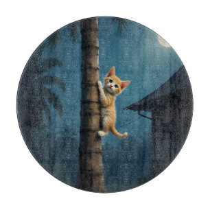 Learning to Climb – Cute Cat Moment Cutting Board
