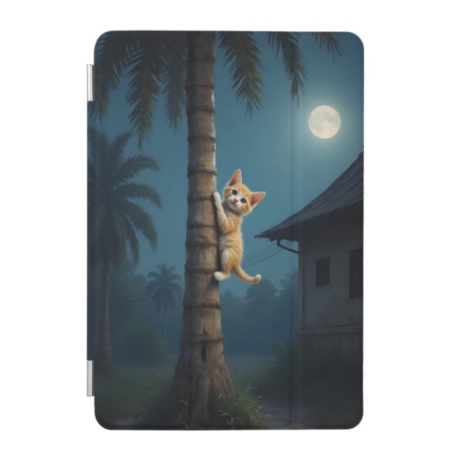 Learning to Climb – Cute Cat Moment iPad Mini Cover (Front)