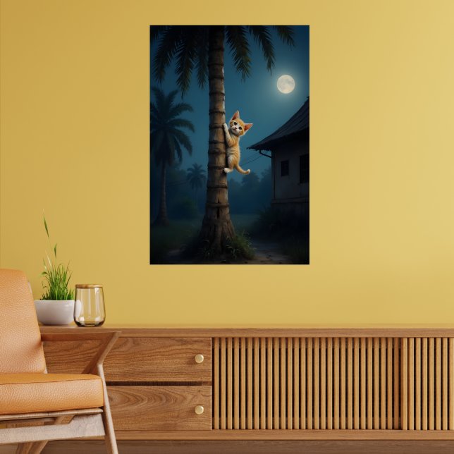Learning to Climb – Cute Cat Moment Poster (Living Room 2)