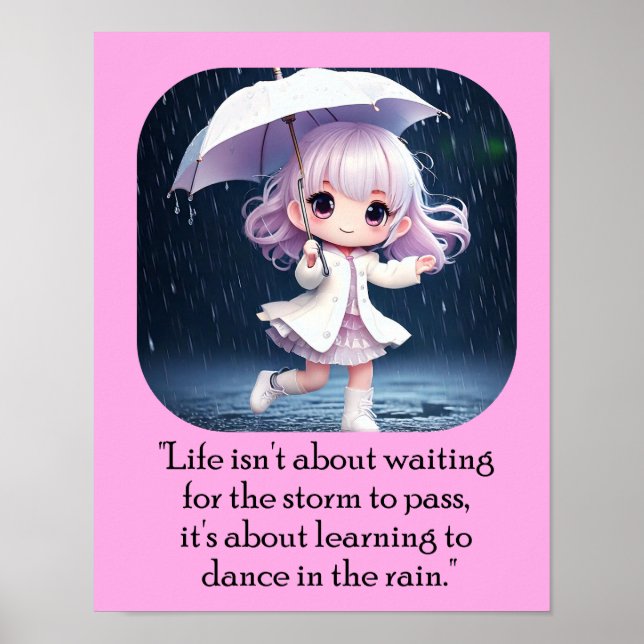 Learning to Dance in the Rain Chibil art Poster (Front)