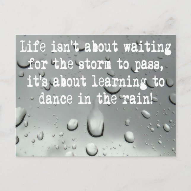 Learning to dance in the rain! Raindrops Photo Postcard (Front)