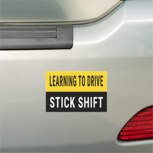Learning to Drive Stick Shift Car Magnet