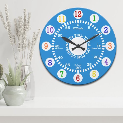 Learning to Tell Time Blue Large Clock